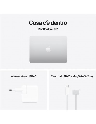 Apple MacBook Air 2025 13" 512GB M4 10C/10G 24GB Argento MC654T/A