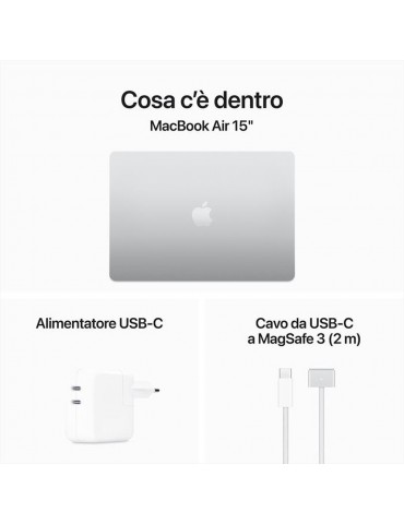 Apple MacBook Air 15" 2024 M3 8C/10G 24GB Ram 512GB Argento MC9J4T/A