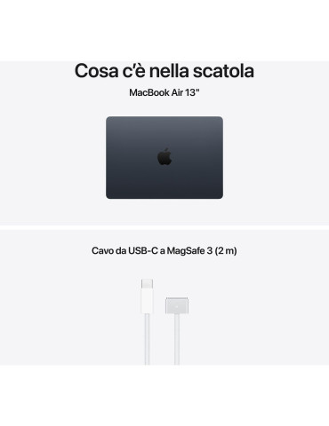 Apple MacBook Air 2025 13" 256GB M4 10C/8G 16GB Nero MW123T/A