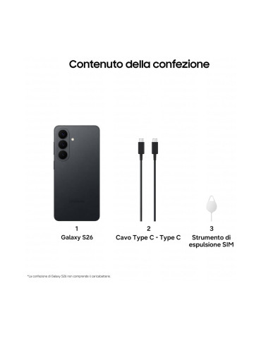 Samsung Galaxy S26 256GB Nero 5G Dual Sim 12GB Europa